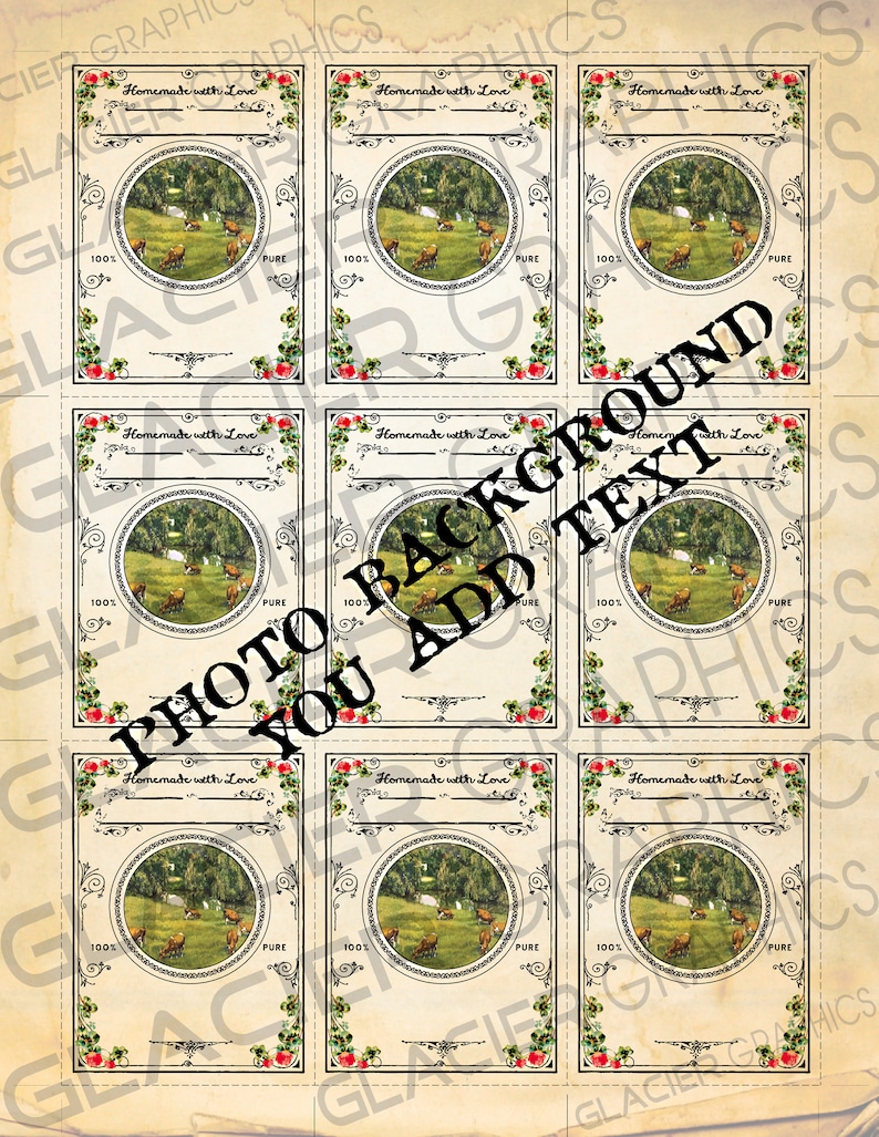 DIY Vintage Irish Cream Bottle Labels Homemade Irish Cream Etsy