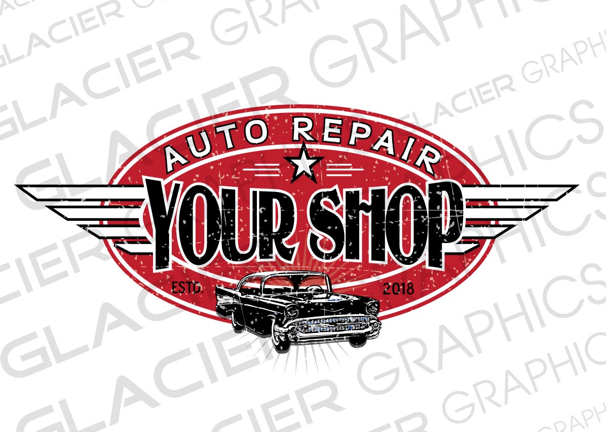Custom Vintage Auto Shop Logo Custom Auto Body Logo Custom Etsy