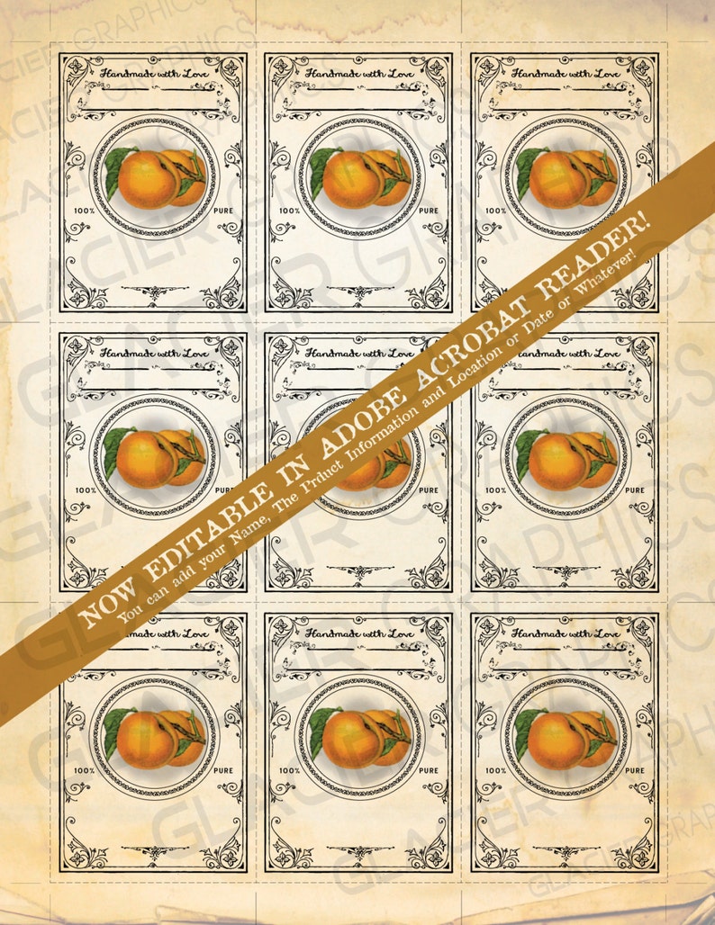 DIY Apricots Label Canning Labels Download Apricot Canning Tags EDITABLE Digital Download Printable Tag Instant Download Gift Tag image 3