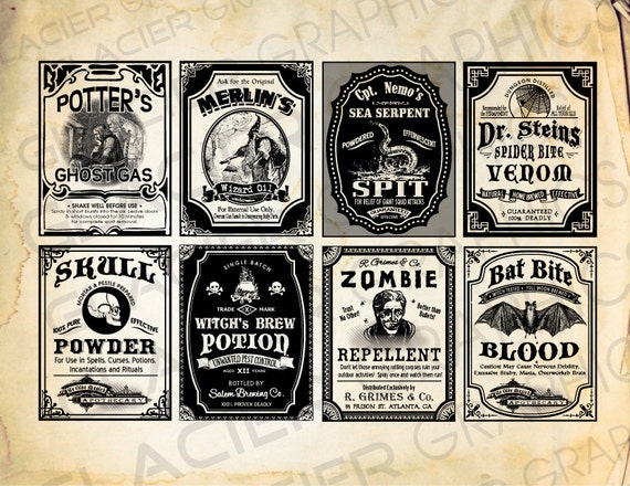 FREE Party Apothecary Halloween Labels