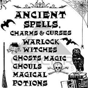 Halloween Book Titles SVG Halloween Books Die Cut Halloween Clipart Spooky Halloween Decoration Digital File DXF PNG Title Fonts Stencil