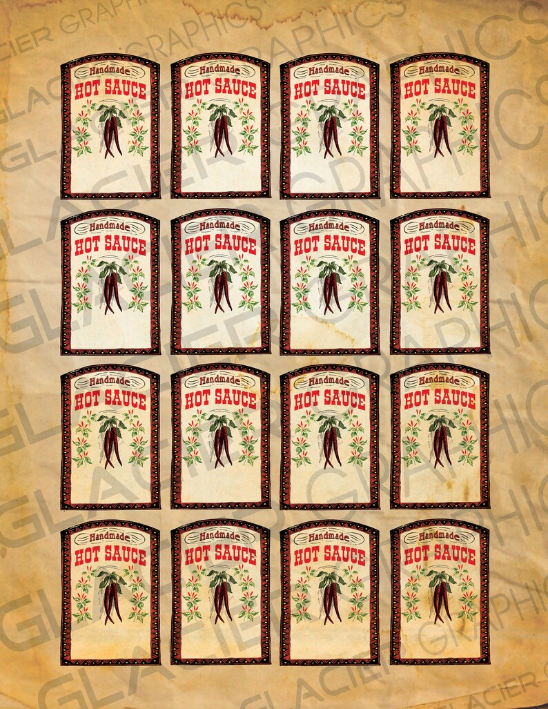 DIY Homemade Hot Sauce Label Editable Gift Tags Bottle Label Etsy
