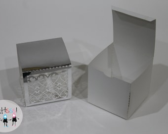 Silver Party Favor Box- Pack of 10
