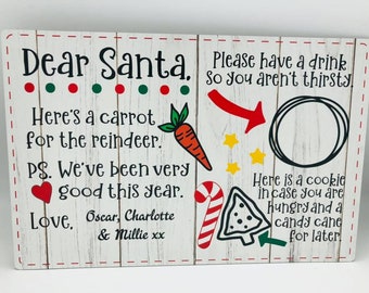 Personalised Christmas Eve wooden treat boards, Santa treat board, Christmas Eve Plate, Santa plate
