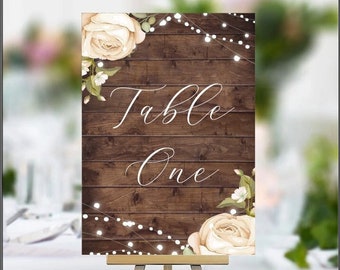 Números de mesa para bodas rústicas / Números de mesa / Personalizados / Letreros para bodas