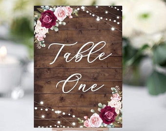 Rustic Wedding Table Numbers | Table Numbers | Personalised | Wedding Sign