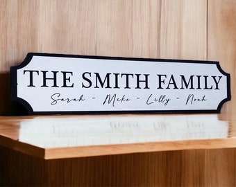 Personalised Family Surname Sign | Personalised Street Sign | Family Home Vintage Style Indoor | Custom Sign Plaque | Bespoke Gift Idea