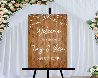 Rustic Wedding Welcome Sign - Portrait