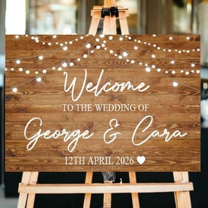 Wedding Welcome Sign | Personalised Wedding Sign | Rustic Wedding Welcome Sign