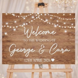 Letrero de bienvenida para bodas / Letrero de boda personalizado / Letrero de bienvenida rústico para bodas imagen 2