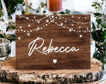 Personalised Wedding Place Names | Wedding Table Settings | Table Decoration | Personalised Wedding Decor | Rustic Table Names.