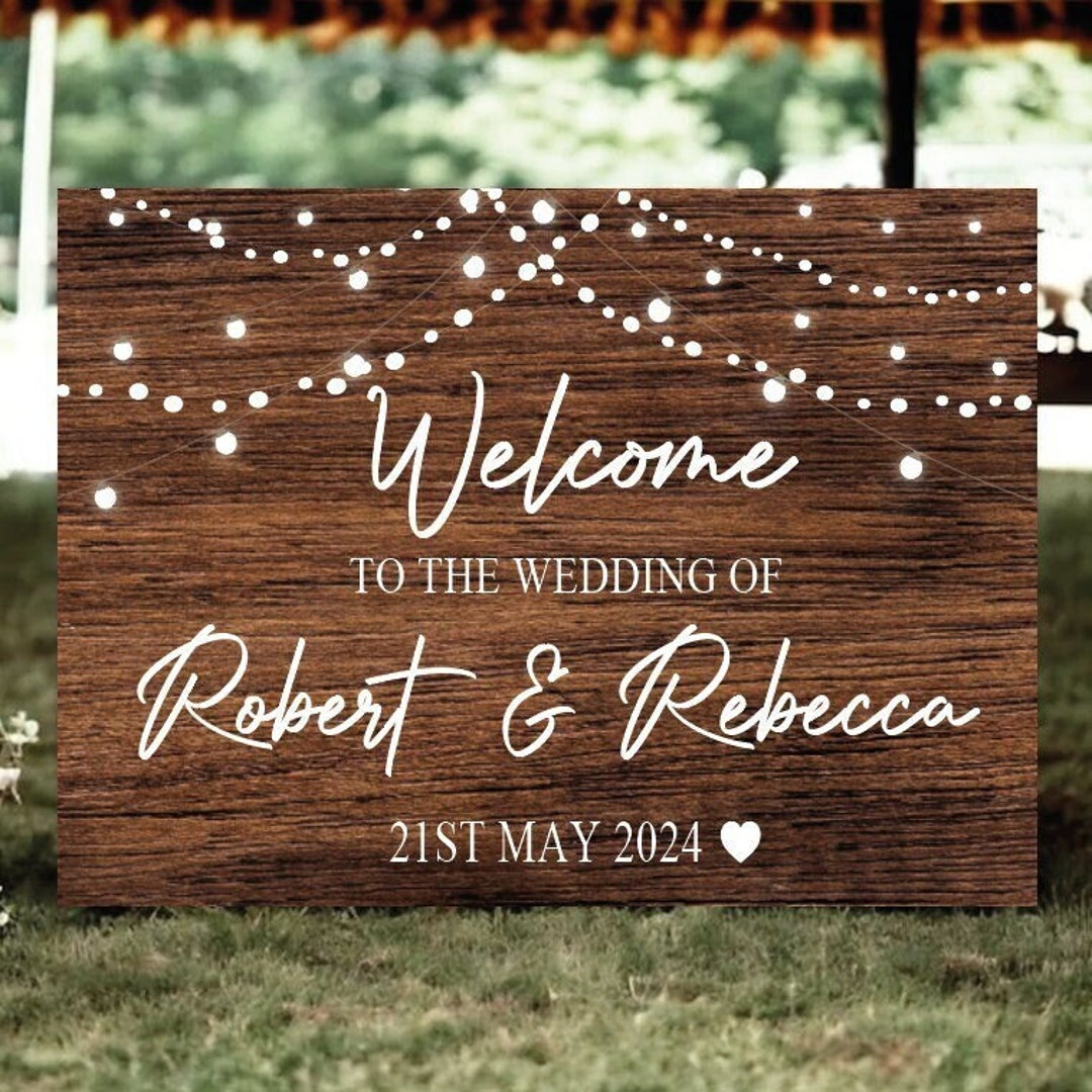 Rustic Wedding Welcome Sign - Etsy UK