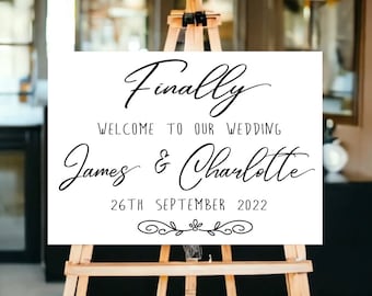 Wedding Welcome Sign, Wood Wedding Sign, Welcome Wedding Signs, Personalised Wedding Sign