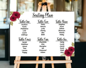White Wedding Table Plan Sign | Wedding Seating Plan