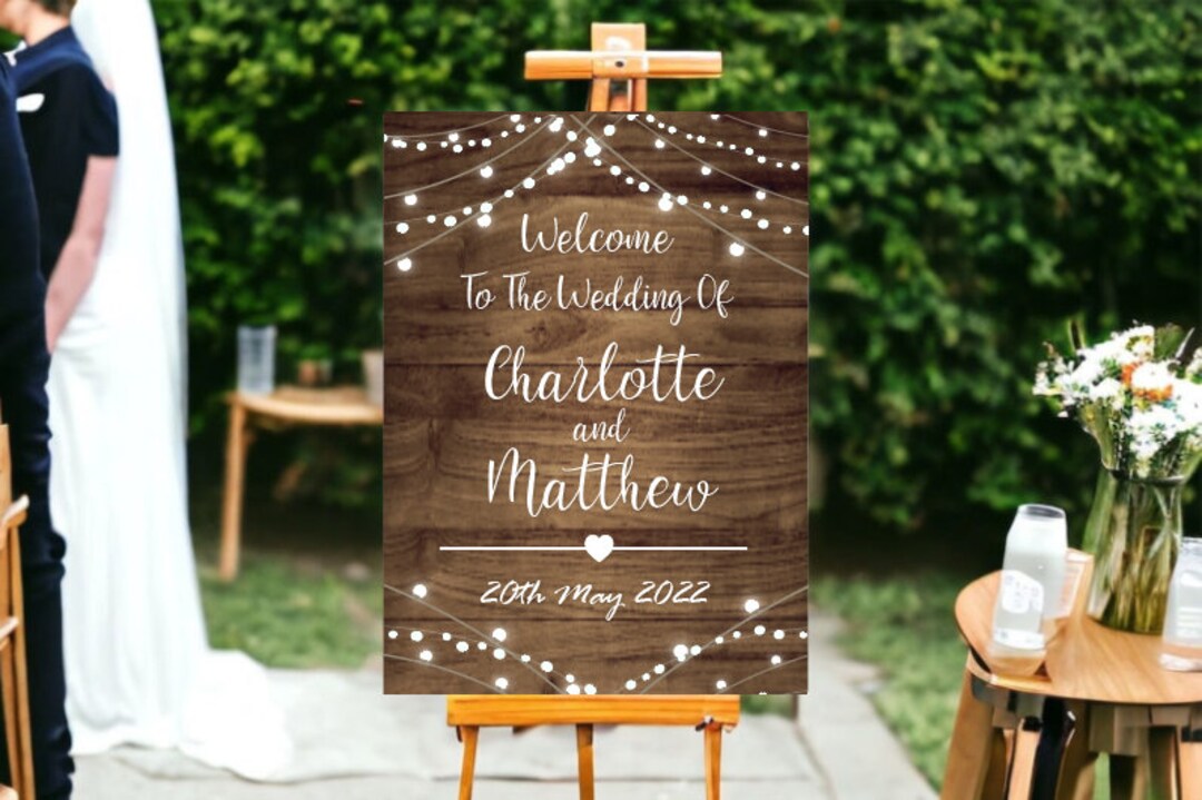 Rustic Wedding Welcome Sign - Etsy