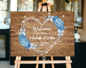 Rustic Wedding Welcome Sign, Wood Rustic Wood Wedding Sign, Welcome Wedding Signs, Personalised Wedding Sign