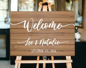 Wedding Welcome Sign | Personalised Wedding Sign | Rustic Wedding Welcome Sign