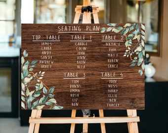 Rustic Wedding Table Plan Sign | Wedding Seating Plan