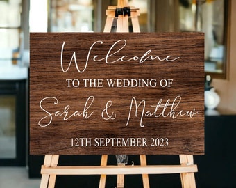 Rustic Wedding Welcome Sign, Wood Rustic Wood Wedding Sign, Welcome Wedding Signs, Personalised Wedding Sign