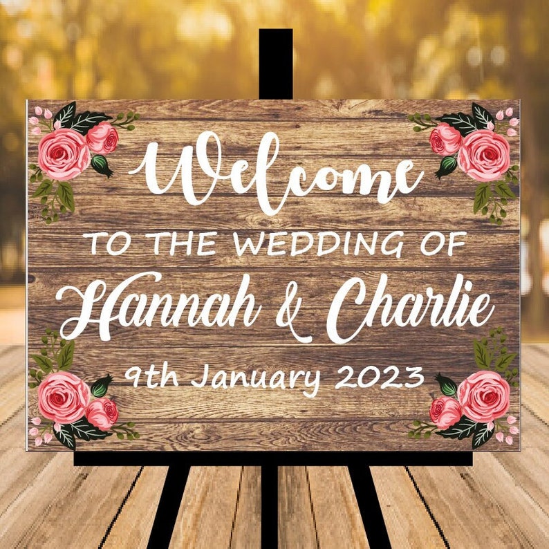 Rustic Wedding Welcome Sign - Etsy