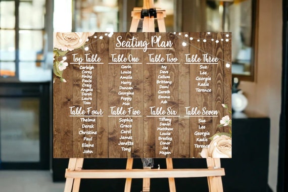 Rustic Wedding Table Plan Sign | Wedding Seating Plan