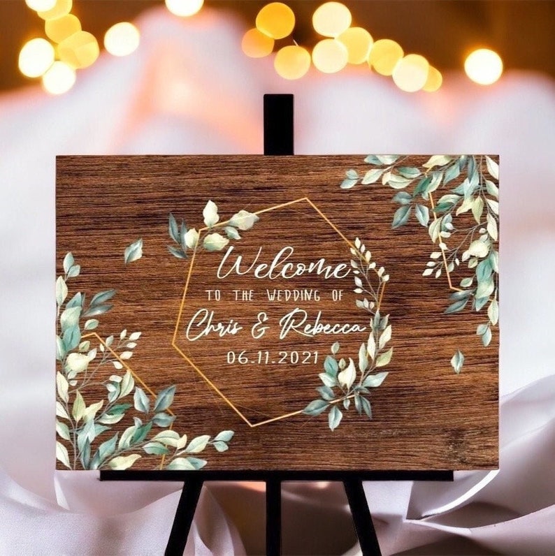 Rustic Wedding Welcome Sign, Wood Rustic Wood Wedding Sign, Welcome Wedding Signs, Personalised Wedding Sign image 3