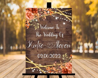 Rustic Wedding Welcome Sign, Wood Rustic Wood Wedding Sign, Welcome Wedding Signs, Personalised Wedding Sign