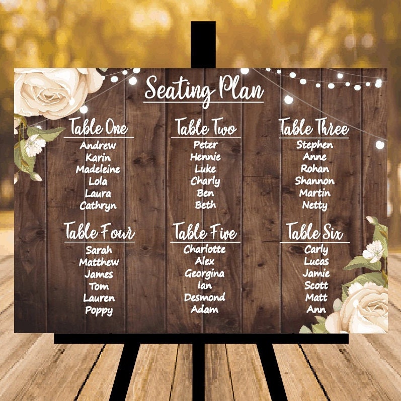 Rustic Wedding Table Plan Sign | Wedding Seating Plan - Etsy UK