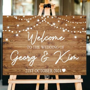 Rustic Wedding Welcome Sign 画像 1