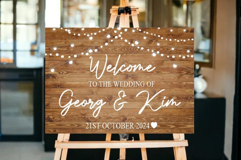 Rustic Wedding Welcome Sign 画像 1