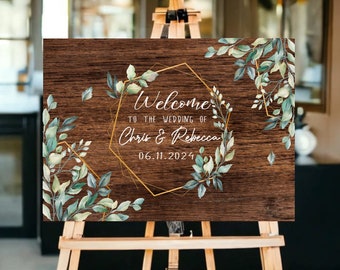 Rustic Wedding Welcome Sign, Wood Rustic Wood Wedding Sign, Welcome Wedding Signs, Personalised Wedding Sign