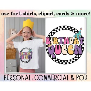 Birthday Queen PNG, BDay T-Shirt Design, Girl Birthday, Birthday PNG For Women, Party Tee, Birthday Crown Download
