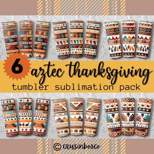 Aztec Thanksgiving Bundle, Southwest Cowgirl 20-oz Skinny Tumbler Sublimation Wrap, Country Western, Straight & Tapered Design, Digital