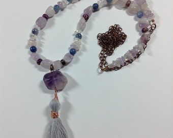 Amethyst Tassel Necklace