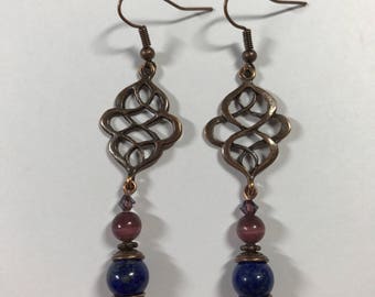 Lapis Filagree Earrings