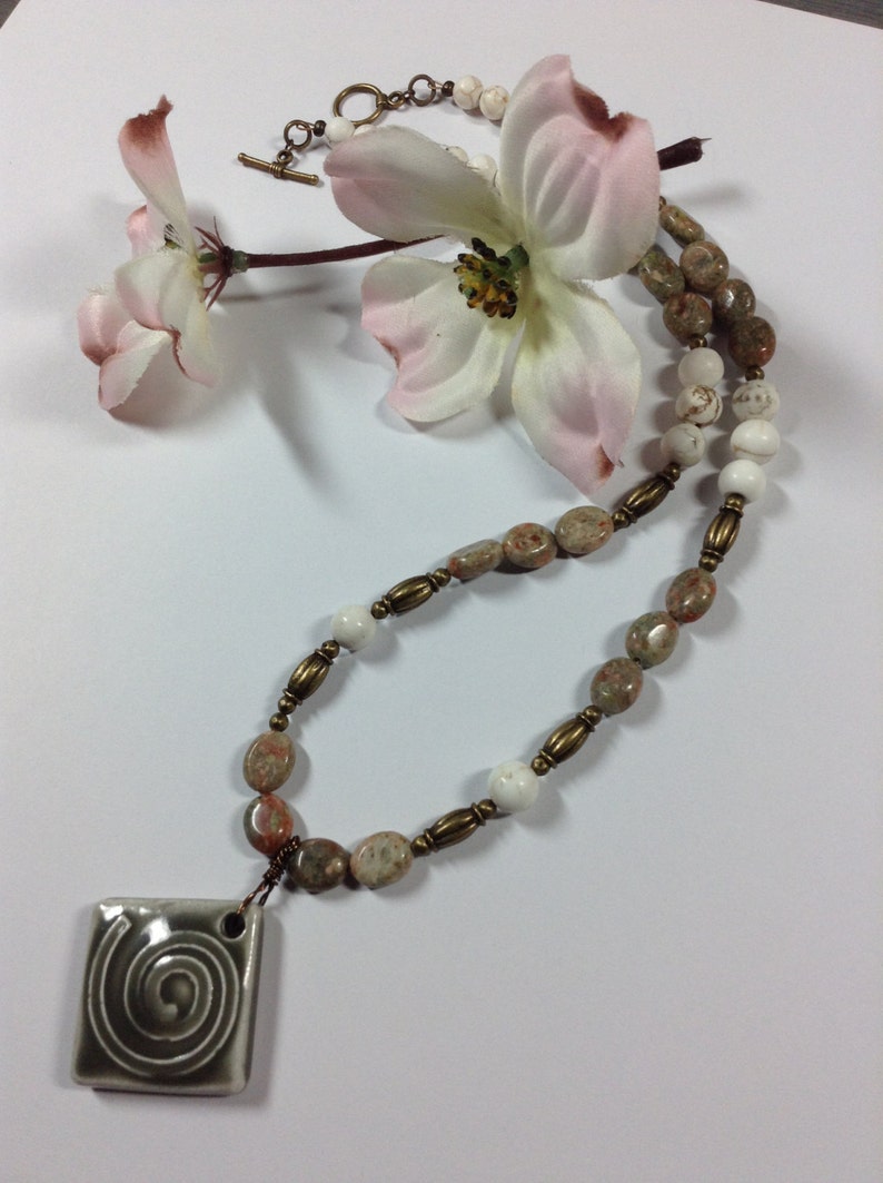 Autumn Jasper Air Symbol Necklace image 5