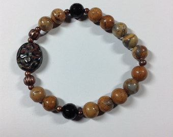 Picture Jasper Czech Glass Bracelet