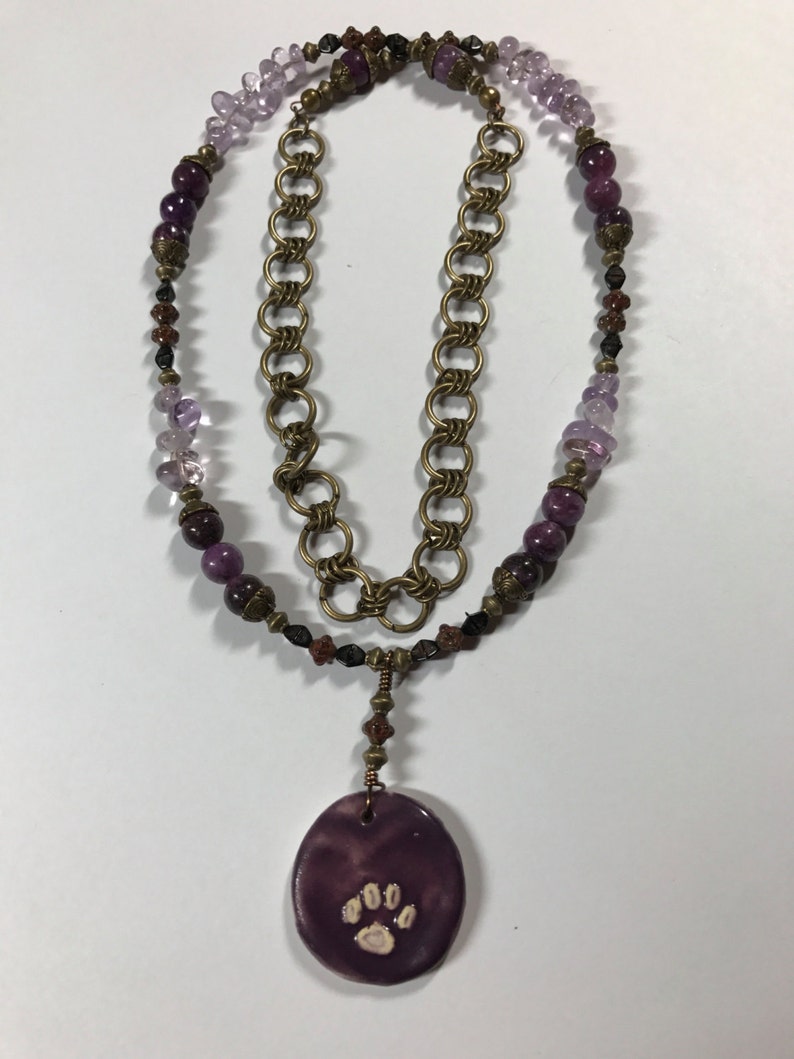 Pawprint Amethyst Necklace image 2
