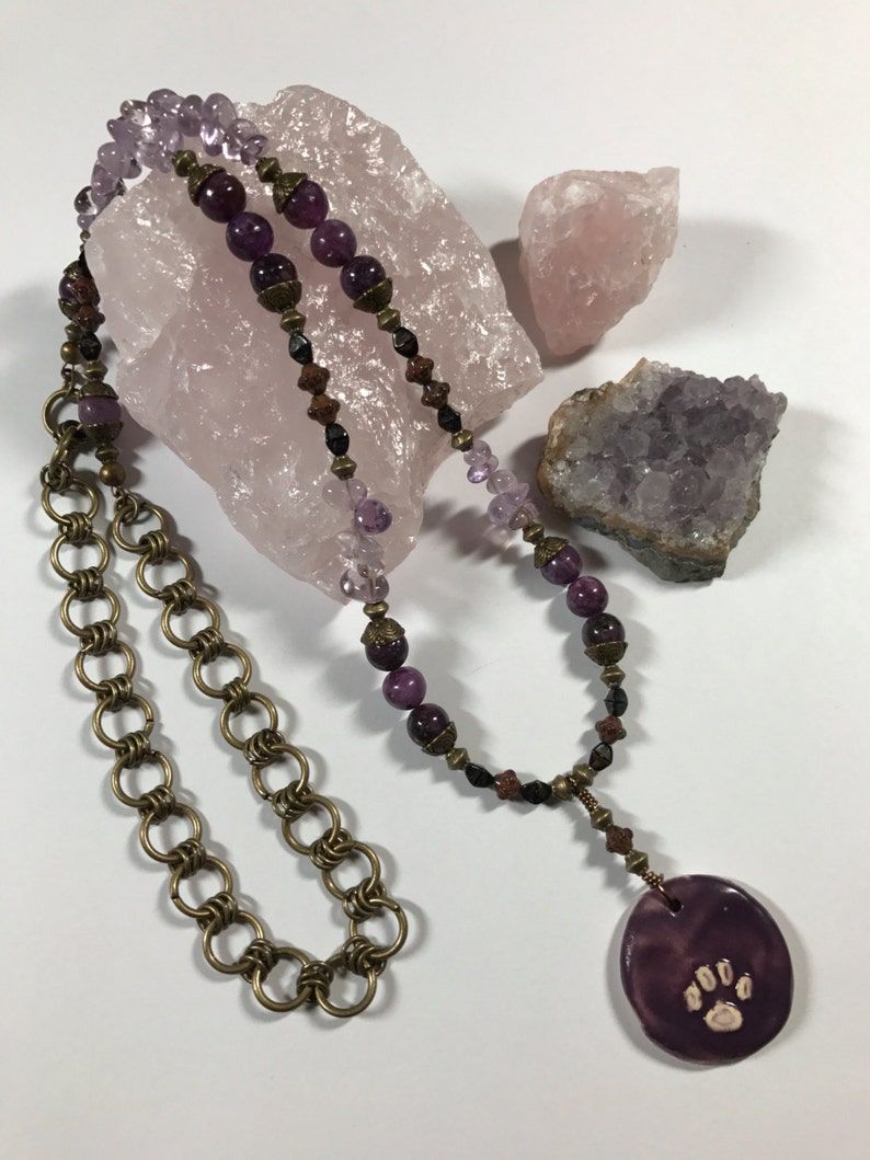 Pawprint Amethyst Necklace image 1