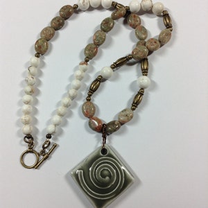 Autumn Jasper Air Symbol Necklace image 4