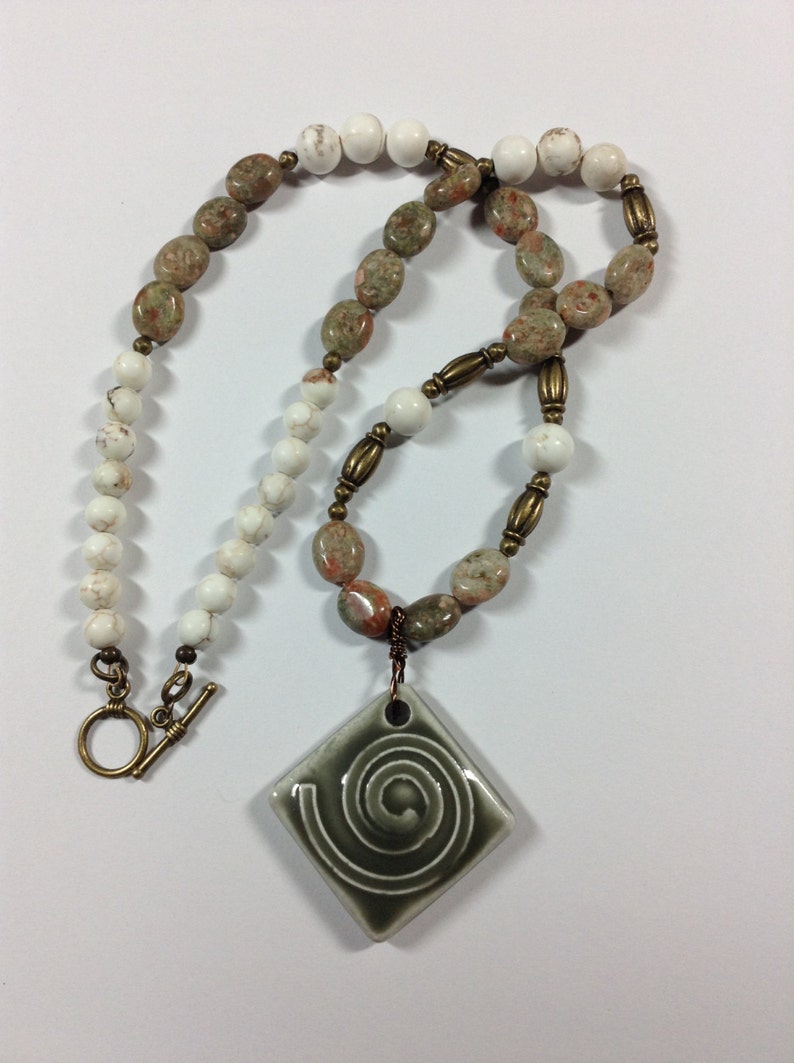 Autumn Jasper Air Symbol Necklace image 4