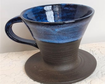 Handmade Ceramic Pour Over Coffee Brewer/Dripper in Polar glaze