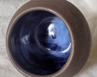 Handmade Ceramic Salt Pig/Salt Cellar in Polar Glaze