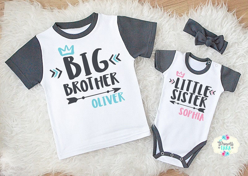 serie Læs noget Big Brother Little Sister Shirts. Big Brother Shirt & Little - Etsy Israel