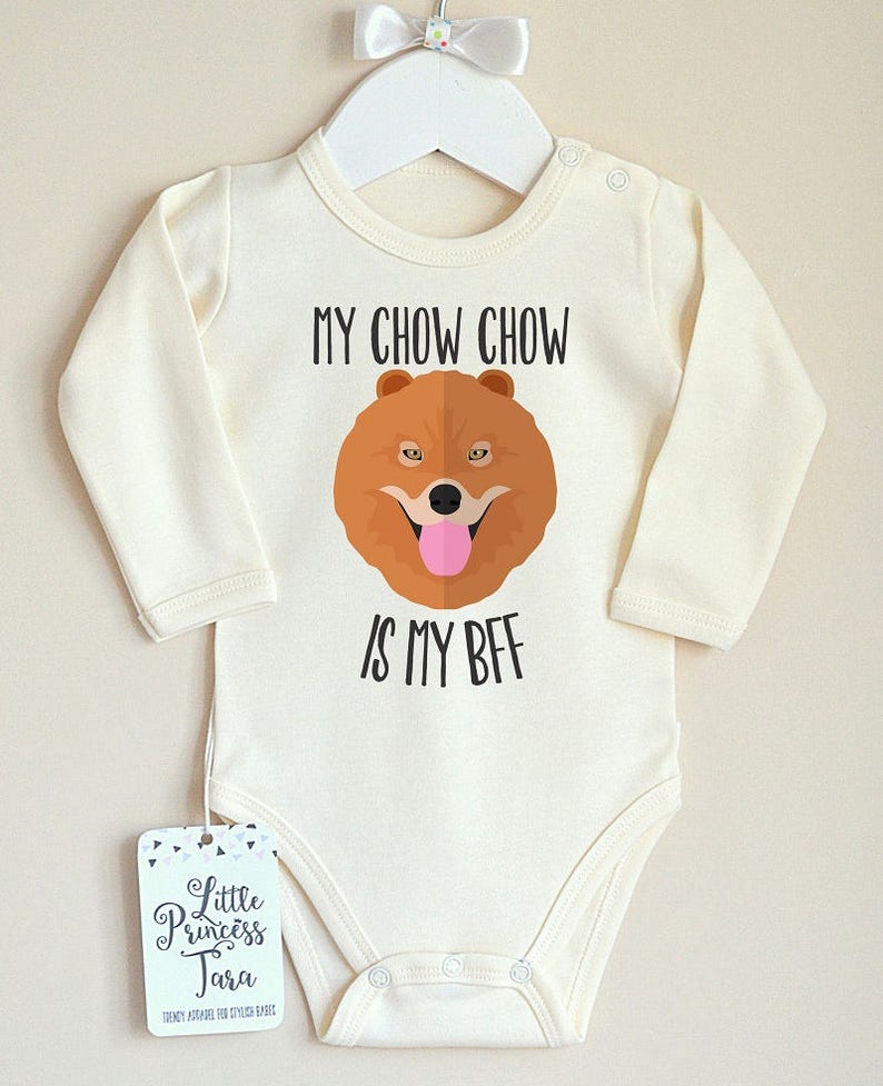 Cute Dog Baby Clothes. Chow Chow Baby Bodysuit. My Chow Chow Etsy
