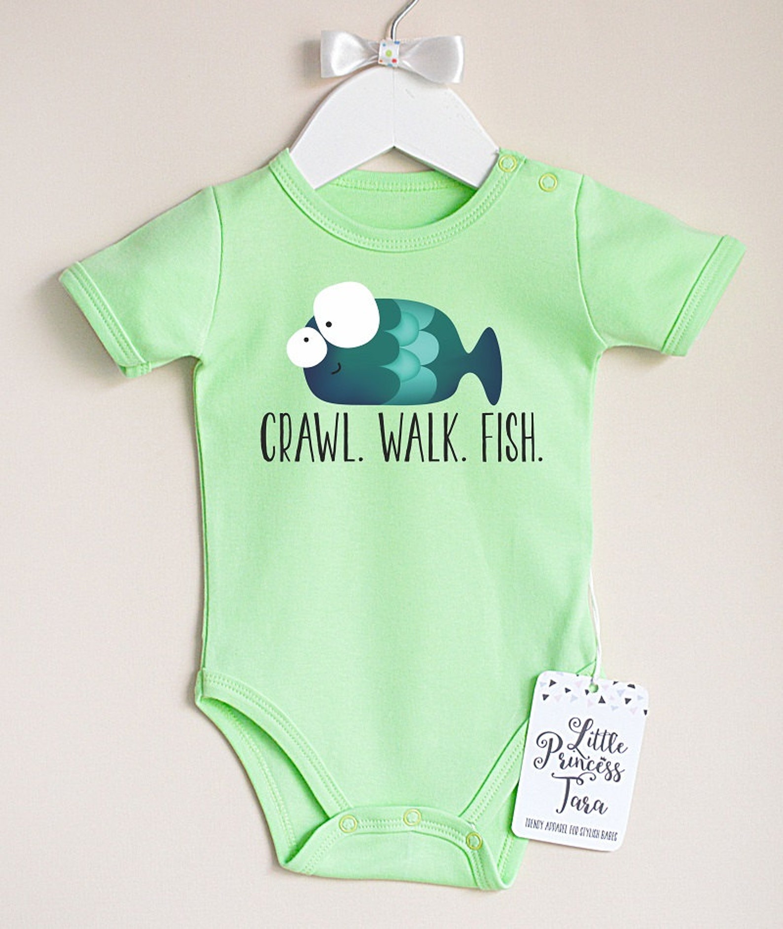 Crawl Walk Fish Baby Romper. Baby Fishing Clothes. Infant Baby Etsy