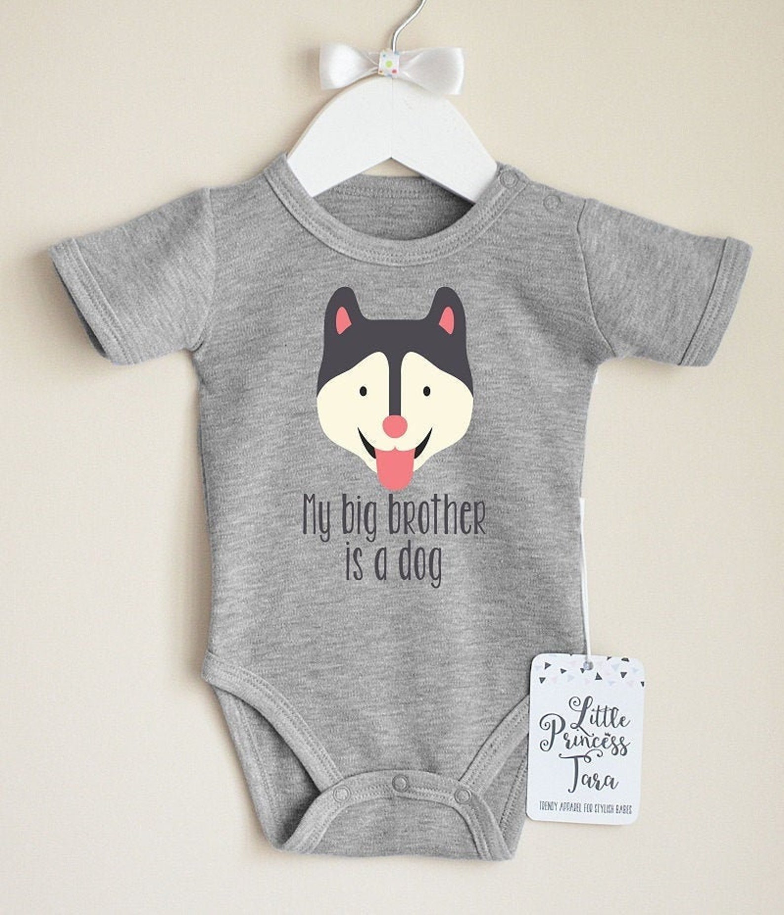 Cute Husky Baby Bodysuit. Dog Baby Clothes. Dog Baby Etsy