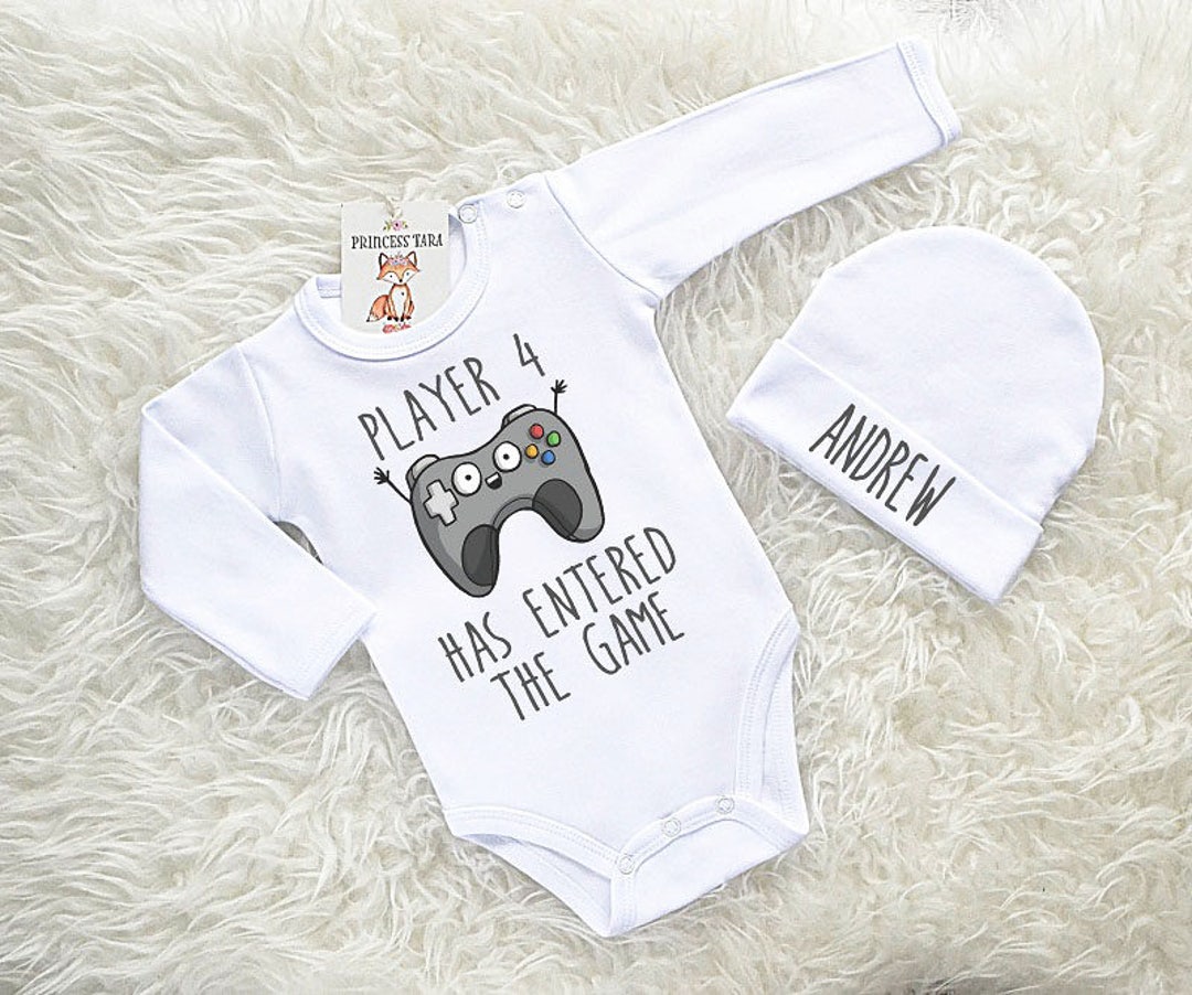 Cute Baby Clothes. Personalized Player Baby Bodysuit and Hat Etsy