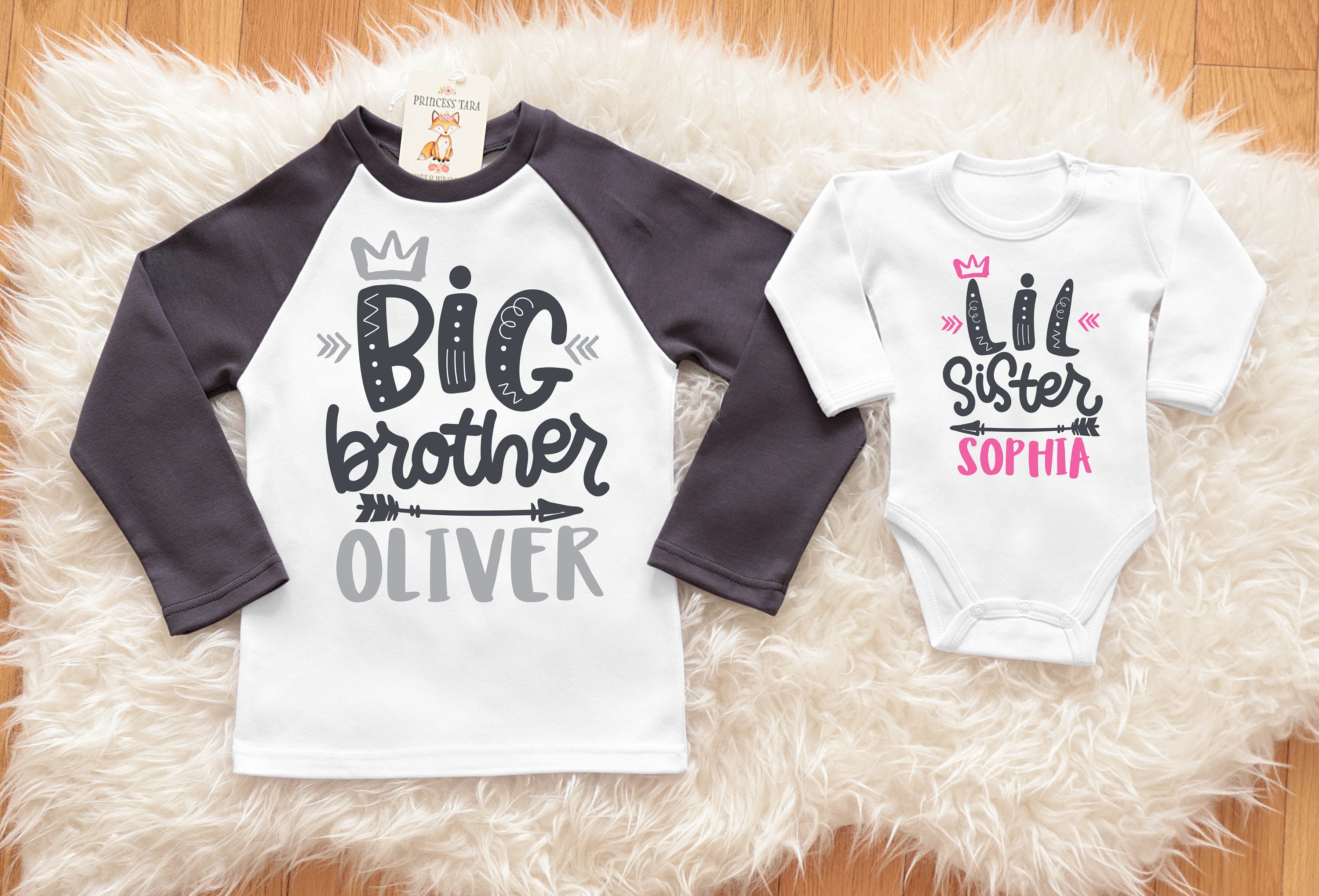 Big Brother Little Sister Outfits Shirt Sibling Shirts Matching Baby Newborn Girl Outfit