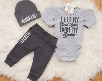 I Obviously Get My Good Look From My Aunt Baby Boy Bodysuit - Etsy